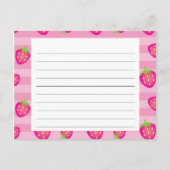 Carte de recette aux fraises roses (Devant)