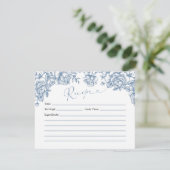 Carte de recette Baby shower Dusty Blue Chinoiseri (Debout devant)