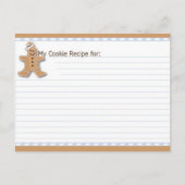 Carte de recette blanche en pain d'épices mignonne (Devant)