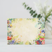 Carte de recette blanche pour salade de fruits (Debout devant)