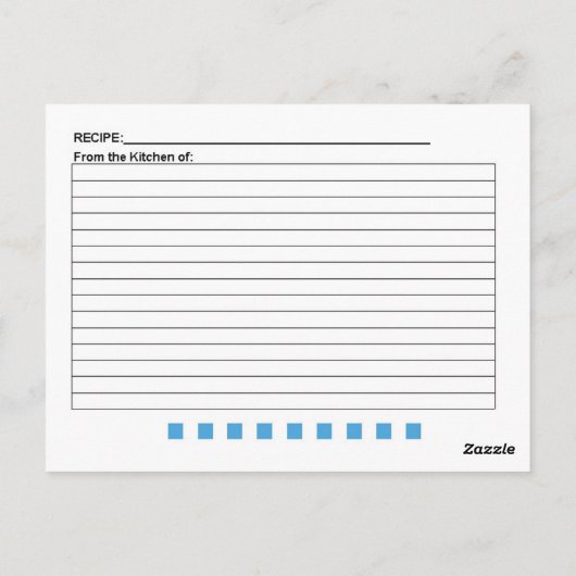 Carte de recette Blank Assorted Candy (Dos)