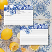 Carte de recette Bleu Blanc Chinoiserie Bird Brida