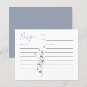 Carte de recette bleu Dusty Fleur sauvage Dainty