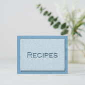 Carte de recette bleue (Debout devant)