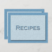 Carte de recette bleue (Devant / Derrière)