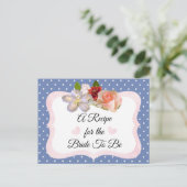 Carte de recette bleue et Rose or rose pâle (Debout devant)