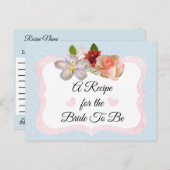 Carte de recette bleue et Rose or rose pâle (Devant / Derrière)