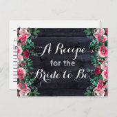 Carte de recette Blush & Navy Wood Burgundy Bride (Devant / Derrière)