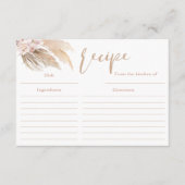 Carte de recette bohème Pampas grass boho (Devant)