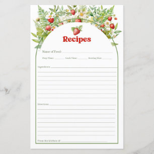 Carte de recette Boho Arch Berry Sweet Wild Strawb