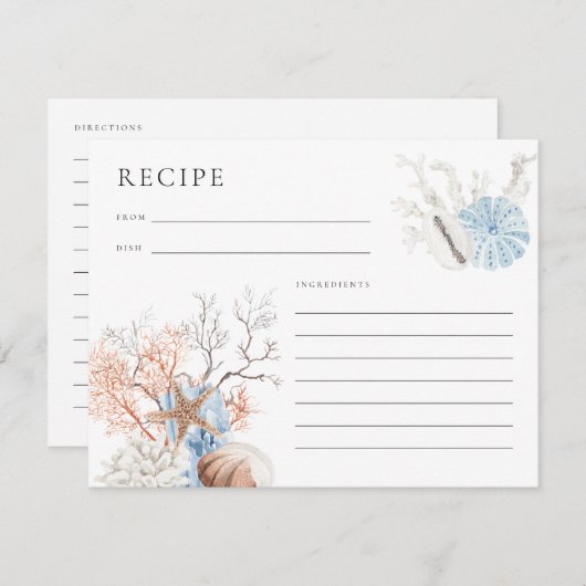 Carte de recette Boho Beach Coral Reef (Devant / Derrière)