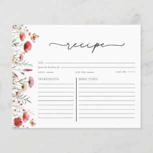 Carte de recette Boho Chic Fleur sauvage Fête des