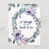 Carte de recette Boho Feather & Floral Fête des ma (Devant / Derrière)