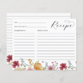 Carte de recette Boho Fleur sauvage Fête des marié (Devant / Derrière)