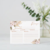 Carte de recette Boho Floral Rose Gold Fête des ma (Debout devant)