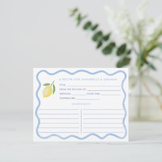 Carte de recette Boho Wavy Border Lemon Fête des m (Debout devant)