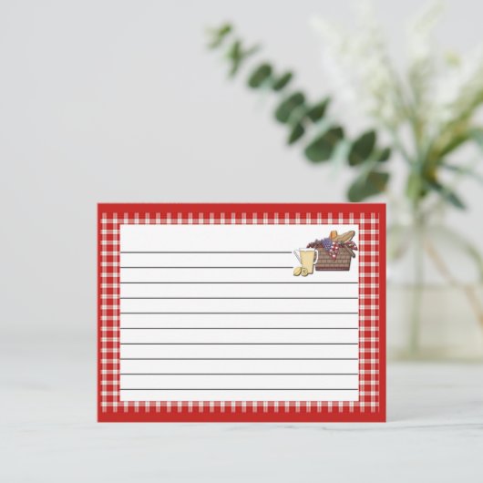Carte de recette Bordure rouge (Debout devant)