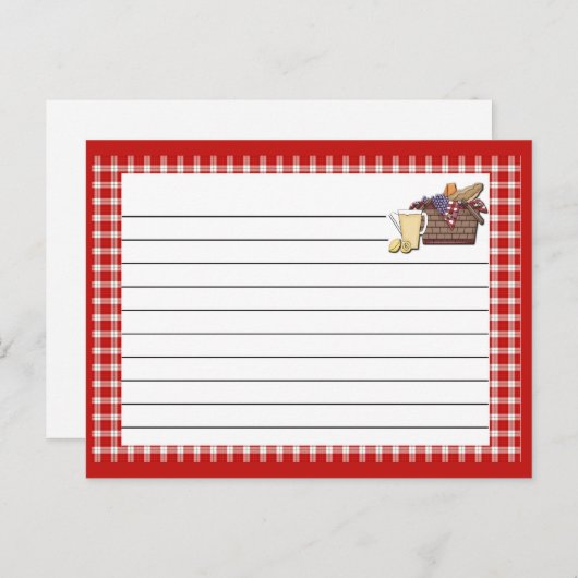 Carte de recette Bordure rouge (Devant / Derrière)