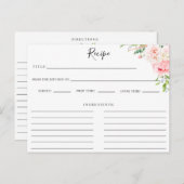 Carte de recette botanique rose pâle (Devant / Derrière)