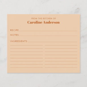 Carte de recette Brown Tan Tan personnalisée dans
