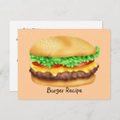 Carte de recette Burger (Devant / Derrière)