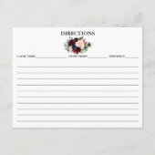 Carte de recette Burgundy Blue Floral Shower (Dos)