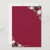 Carte de recette Burgundy Blush Rose Floral Bring (Dos)