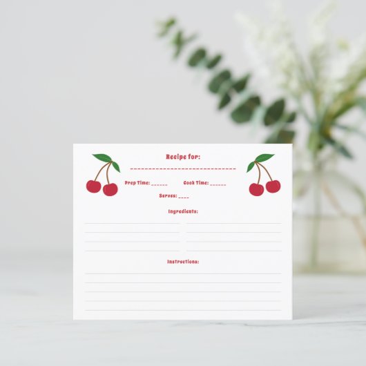 Carte de recette cerise (Debout devant)