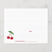 Carte de recette cerise (Dos)