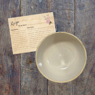 Carte de recette chic Shabby vintage