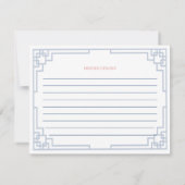 Carte de recette chinoiserie Jar Chinois rose pâle (Dos)