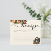 Carte de recette Citrouille Boho Watercolor (Debout devant)