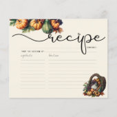 Carte de recette Citrouille Boho Watercolor (Devant)