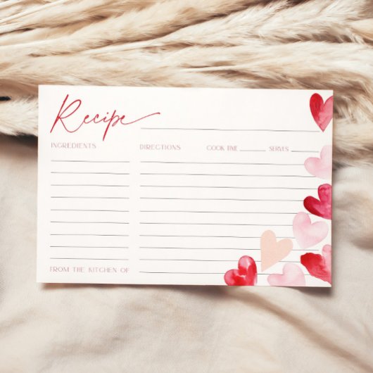 Carte de Recette Cœurs de Saint-Valentin Rose Ente