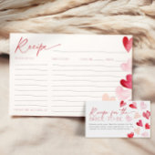 Carte de recette cœurs roses Saint-Valentin Enterr
