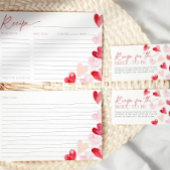 Carte de recette cœurs roses Saint-Valentin Enterr