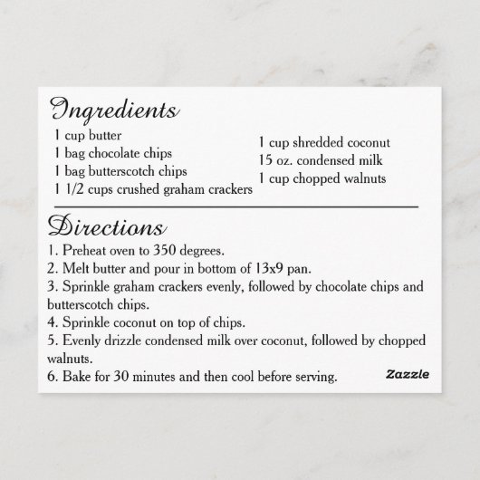 Carte de recette Cookies 7 couches (Dos)
