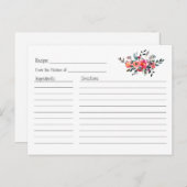 Carte de recette Coral Floral (Devant / Derrière)
