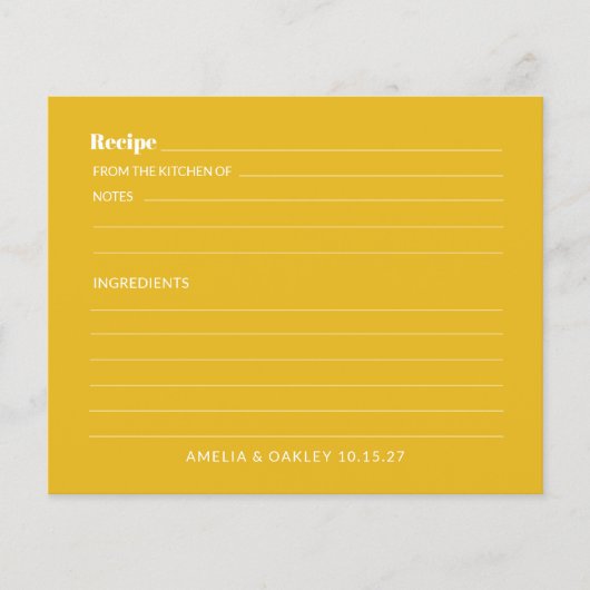 Carte de recette Couples Personnalisés Jaune Coupl (Devant)