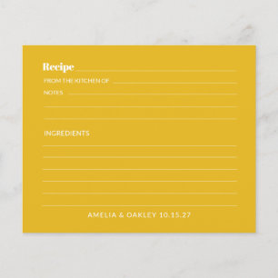 Carte de recette Couples Personnalisés Jaune Coupl