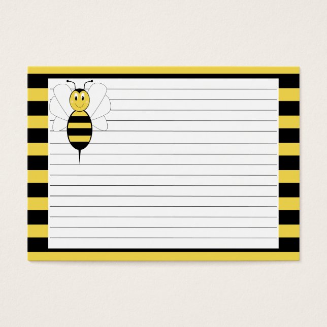 Carte de recette d'abeille souriante (Devant)