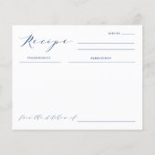 Carte de recette d'activité de douche de mariée pr (Dos)