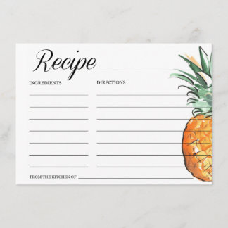 Carte de recette d'ananas