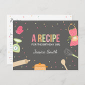 Carte de recette d'anniversaire cuisine fête de pâ (Devant / Derrière)