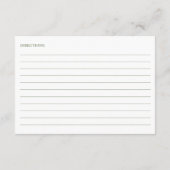 Carte de recette d'aquarelle florale Hydrangea ble (Dos)