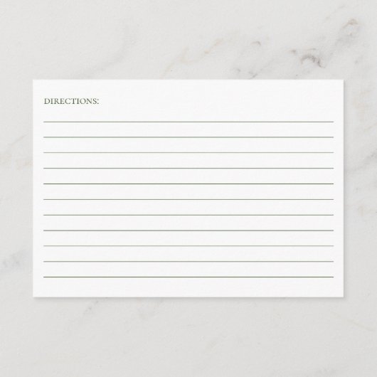 Carte de recette d'aquarelle rose Hydrangea Floral (Dos)