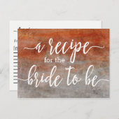 Carte de recette d'automne Orange Grey Aquarelle (Devant / Derrière)