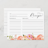 Carte de recette de Baby Shower de mariage Fleurs  (Devant / Derrière)