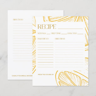 Carte de recette de Baby Shower de mariage minimal
