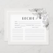 Carte de recette de Baby Shower Fleurs de Lys (Devant / Derrière)